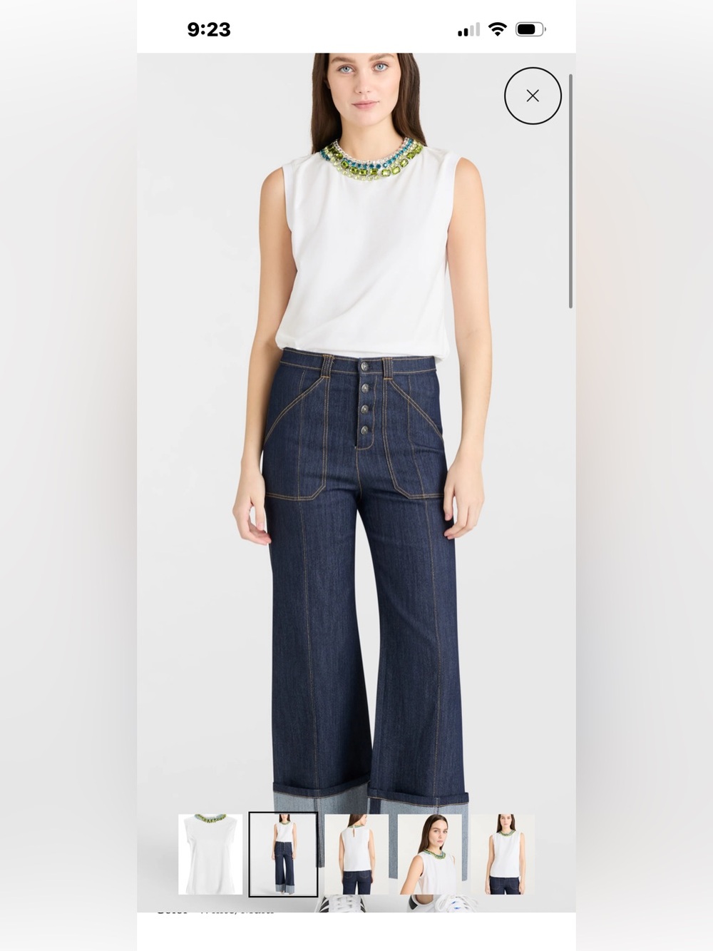 cinq a sept Blaine twisted necklace accent cotton sleeveless tee top